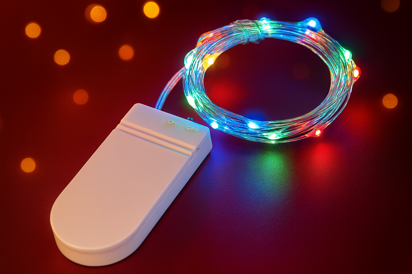 Instalație Multicolor, 5 Metri, 50 Led-uri cu Baterii Incluse