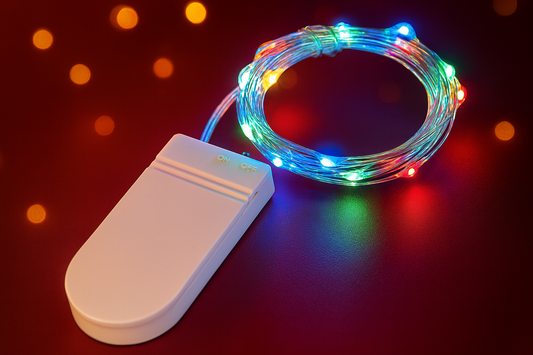 Instalație Multicolor, 5 Metri, 50 Led-uri cu Baterii Incluse