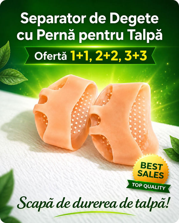 Separator de degete și pernă pentru dureri de talpă