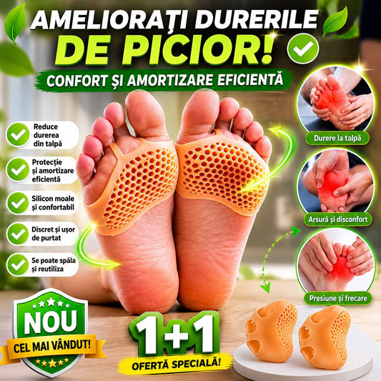 Pachet 1+1 Gratuit: 4 Separatoare de Degete cu Pernă pentru Talpă (2 Seturi Complete)