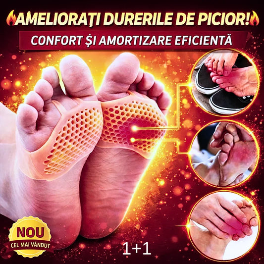 Pachet 1+1 GRATUIT: 4 Separatoare Degete cu Pernă pentru Durere Talpă (2 Seturi Complete) - Tavero